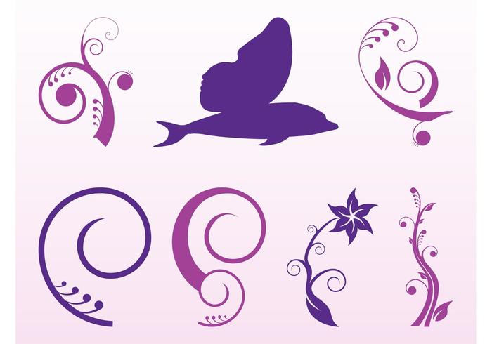 Decorative Flowers And Swirls Decorative Flowers And Swirls
