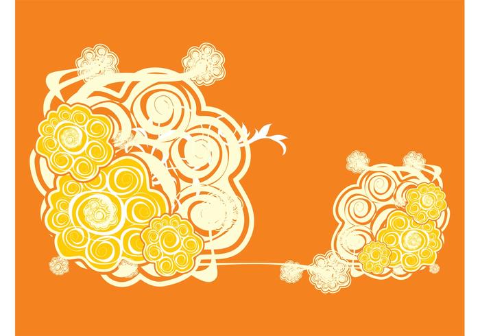 Orange Floral Background Orange Floral Background