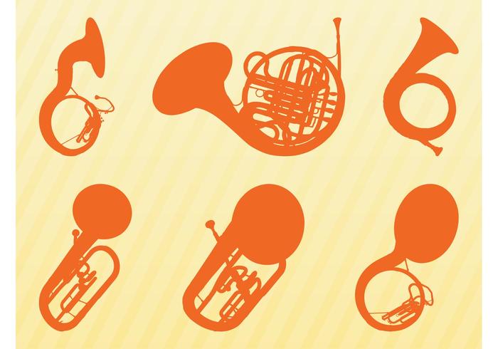 Brass Instruments Silhouettes Brass Instruments Silhouettes