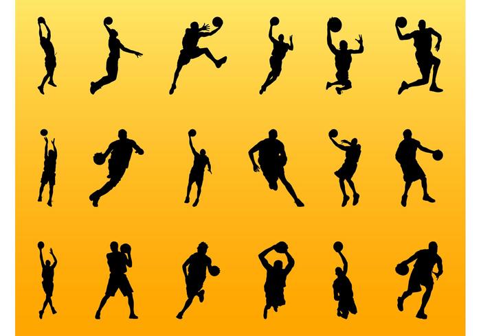 Basketball Player Silhouettes