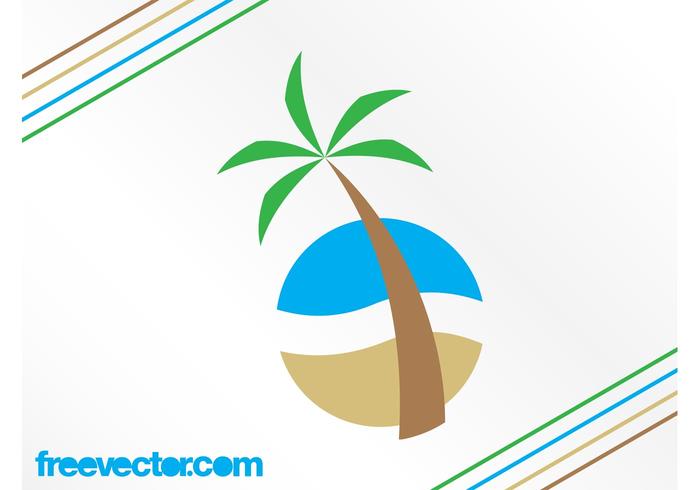 Logo de playa tropical vector