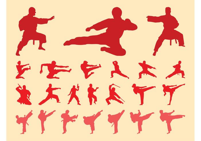 Martial Arts Silhouettes Set Martial Arts Silhouettes Set