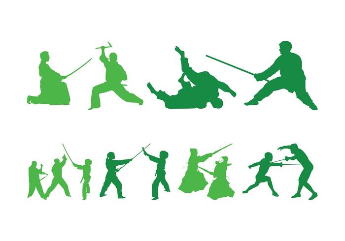 Fighting People Silhouettes Fighting People Silhouettes