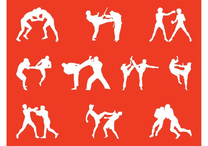 Wrestling People Silhouettes Wrestling People Silhouettes