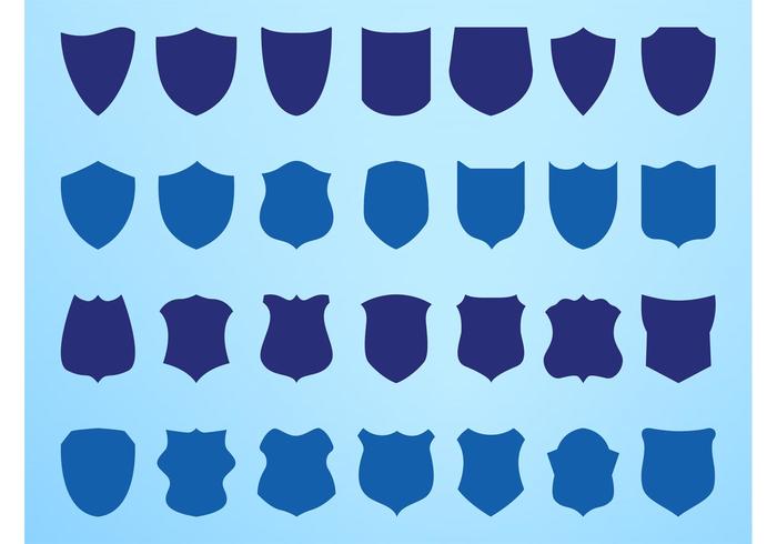 Shield Silhouettes Vector Set Shield Silhouettes Vector Set
