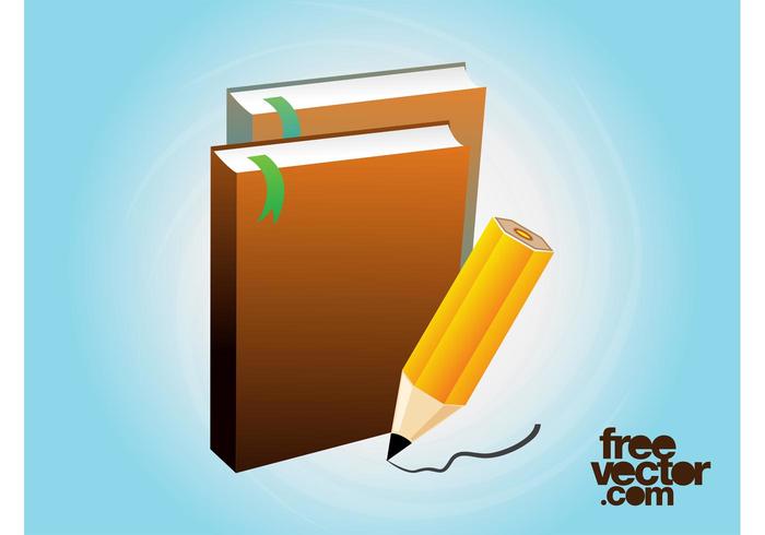Books And Pencil Vector Books And Pencil Vector