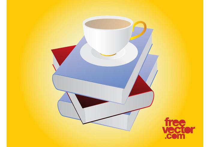 Books And Tea Vector Books And Tea Vector