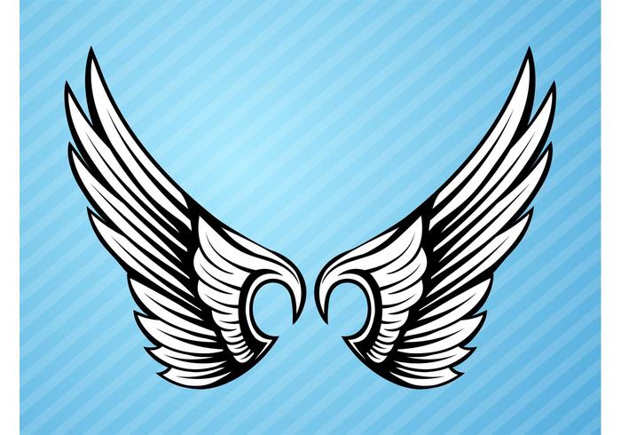 Black-And-White Bird Wings Element Black-And-White Bird Wings Element