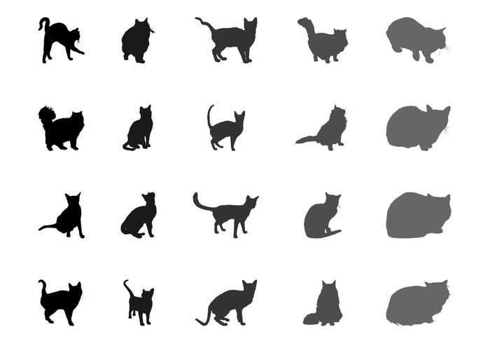 Cat Silhouettes Set Cat Silhouettes Set