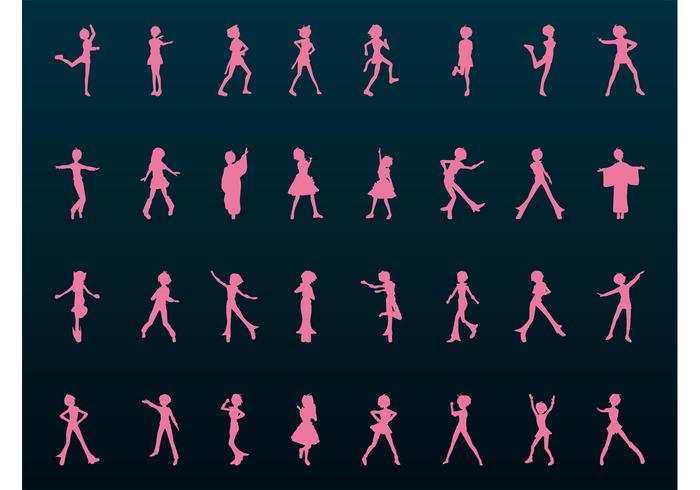 Vector Girls Silhouettes Vector Girls Silhouettes