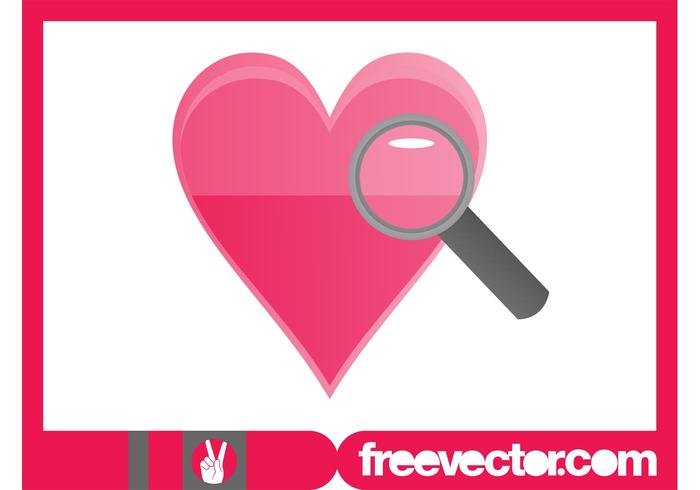 Heart And Magnifying Glass Heart And Magnifying Glass
