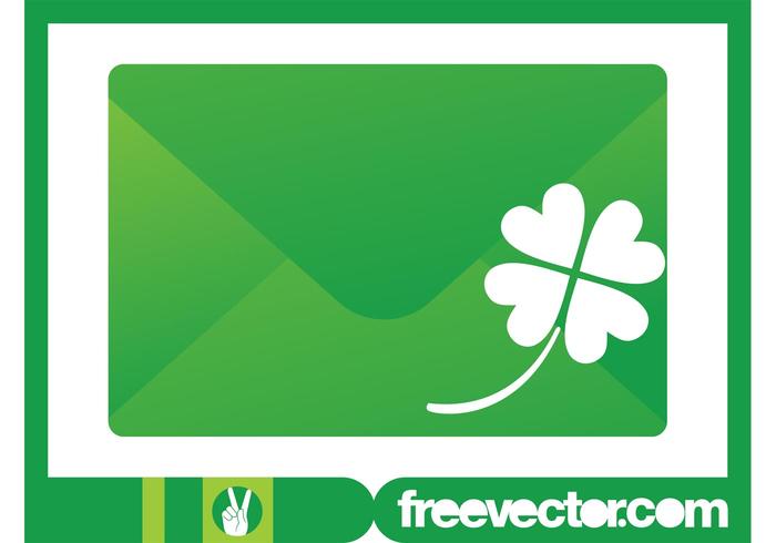 Envelope And Clover Vector Envelope And Clover Vector