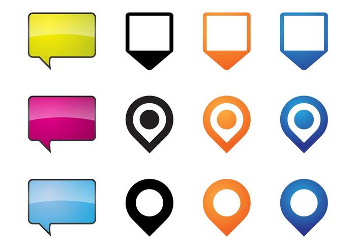 Location Pointers And Speech Bubbles Location Pointers And Speech Bubbles