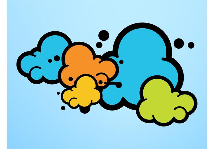 Colorful Cartoon Clouds Colorful Cartoon Clouds