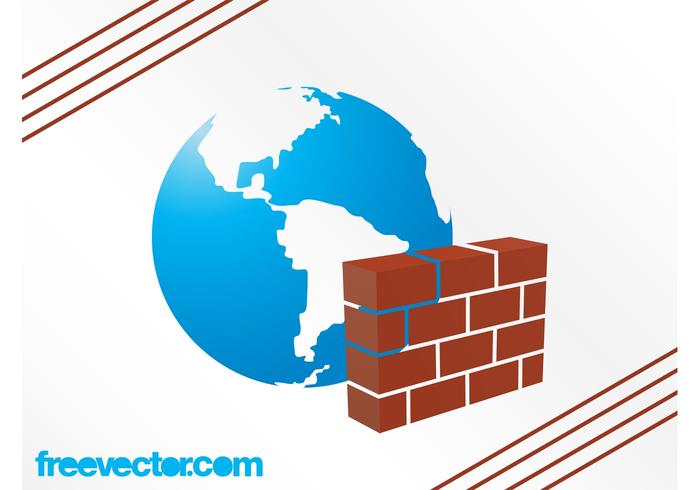 Planet And Firewall Vector Planet And Firewall Vector
