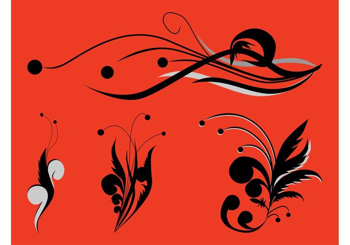 Abstract Floral Scrolls Vector Abstract Floral Scrolls Vector
