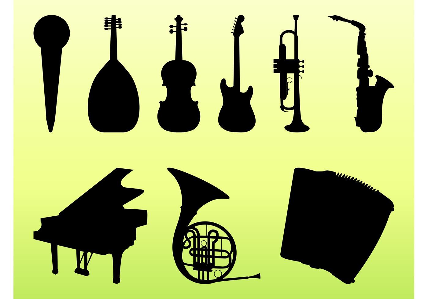 Musical Instruments Graphics Set Download Free Vector Art, Stock