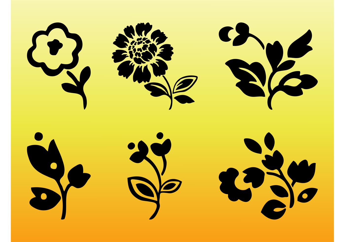 Download Vector Floral Silhouettes - Download Free Vector Art, Stock Graphics & Images