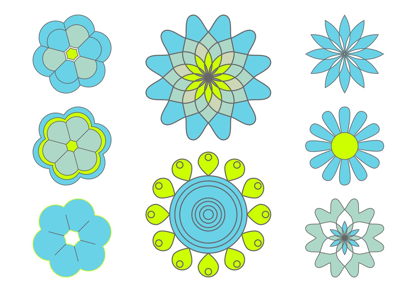 Download Flower Icons Set - Download Free Vector Art, Stock ...