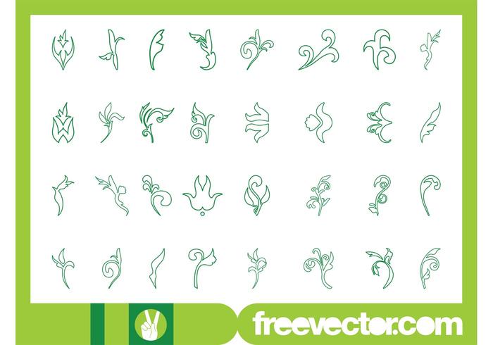 Flower Outlines Set Flower Outlines Set
