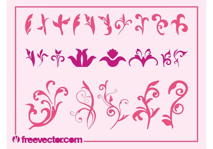 Pink Flowers Graphics Set