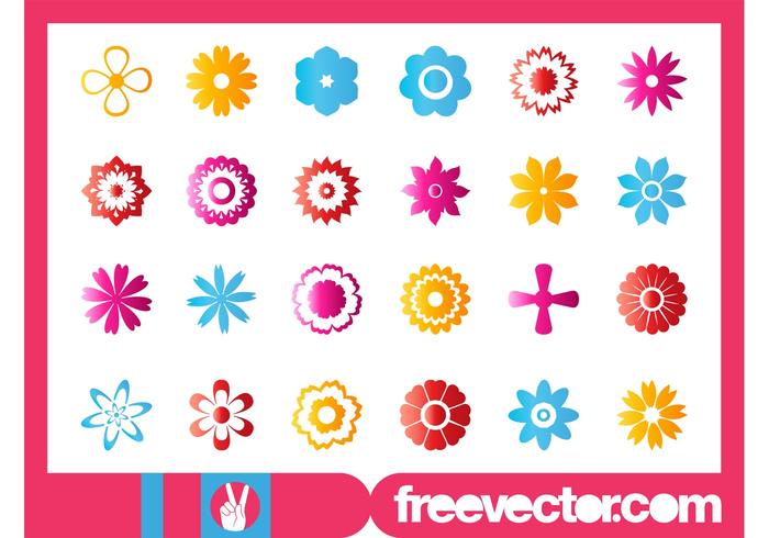 Flower Blossoms Icon Set Flower Blossoms Icon Set
