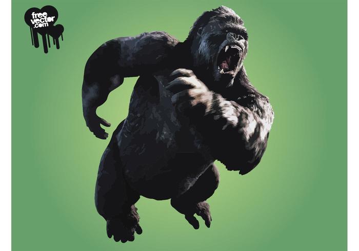 King Kong enojado vector