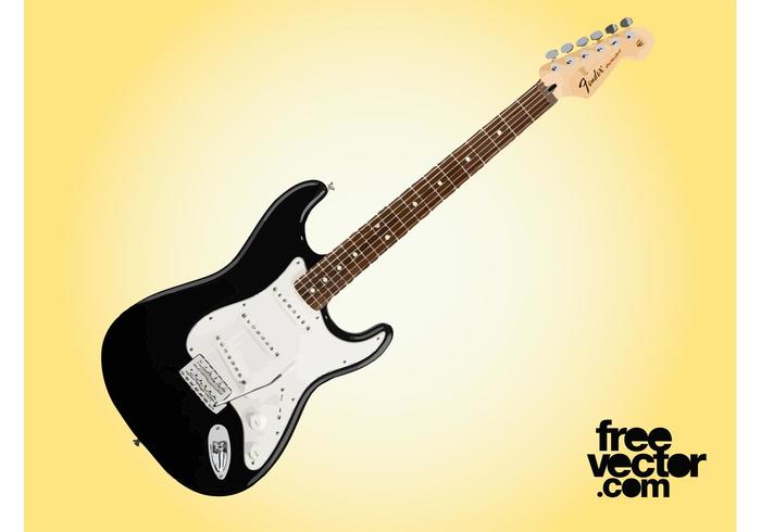 Black Fender Guitar Vector