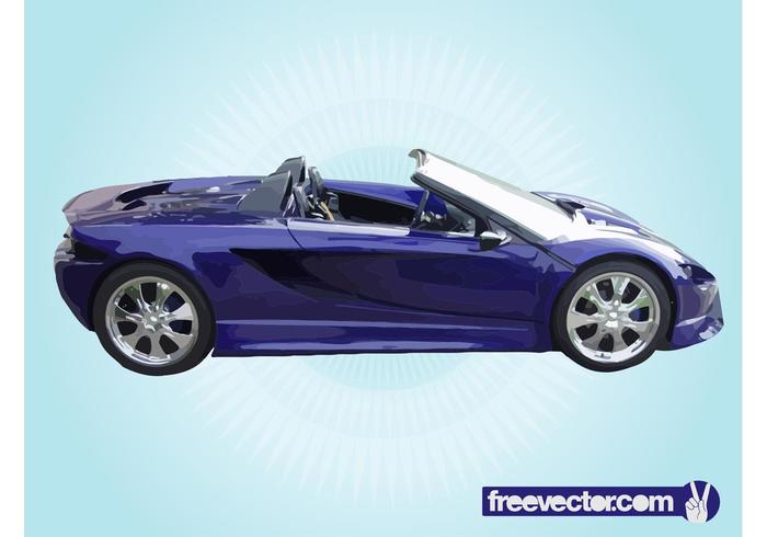 Blue Convertible Sports Car vector