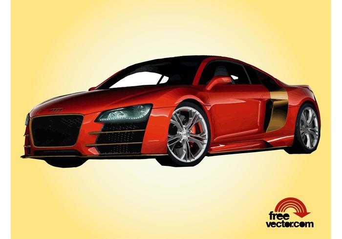 Rojo Audi R8 vector