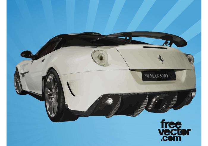 White Ferrari Rear White Ferrari Rear