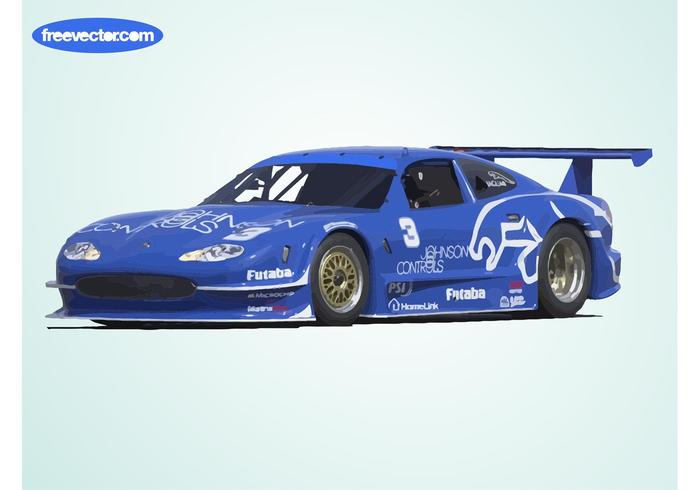 Blue Jaguar Race Car vector