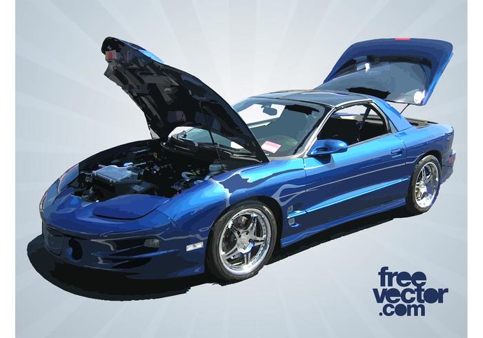 Blue pontiac trans am vector