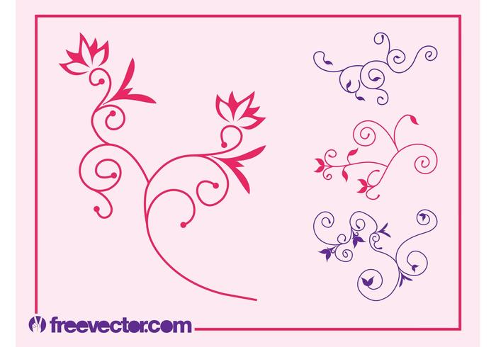 Flower Scrolls Designs Set Flower Scrolls Designs Set