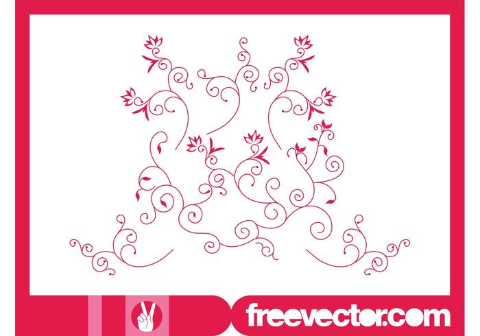 Decorative Floral Scrolls Vector