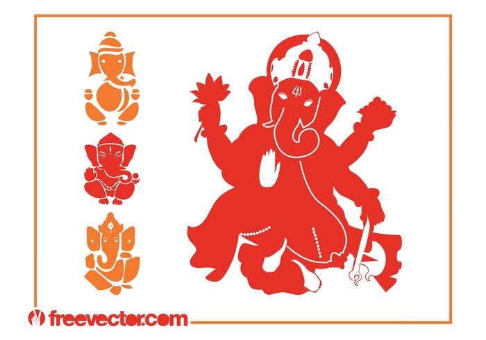 Ganesha Silhouettes Vector