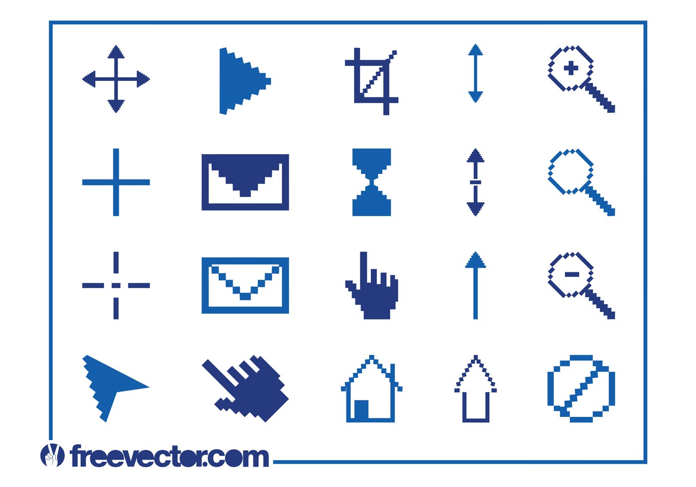 Pixelated Icons Graphics Set Download Free Vector Art, Stock Graphics