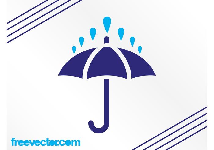 Rain And Umbrella Icon Rain And Umbrella Icon