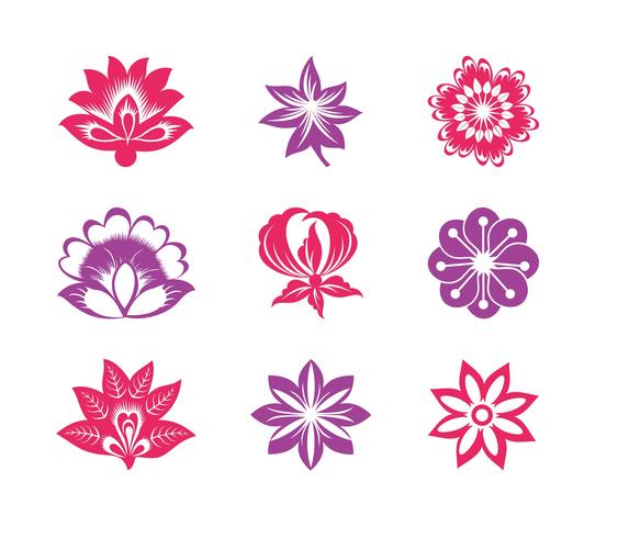 Blooming Flowers Graphics Set Blooming Flowers Graphics Set