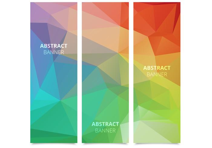 Abstract Polygonal Banners Vector Set