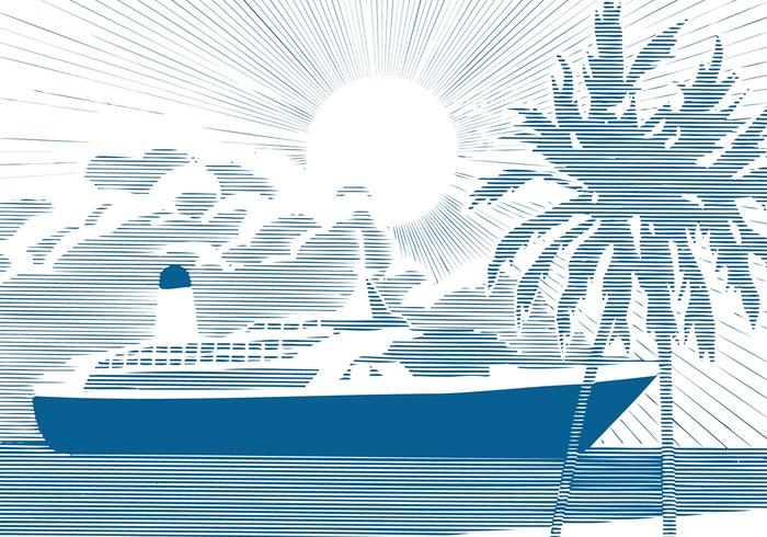 Cruise Ship Background Vector