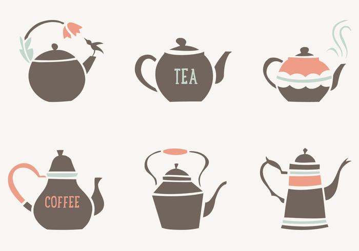 Decorative Tea And Coffee Pots Vector Collection Free Decorative Tea And Coffee Pots Vector Collection