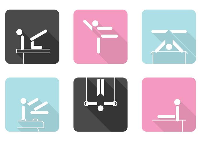 Iconos de gimnasia conjunto de vectores