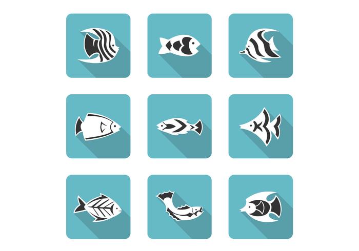 Stylized Fish Icons Vector Set