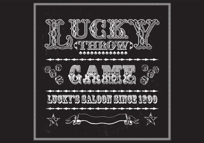 Vintage Chalk Drawn Gambling Background Vector