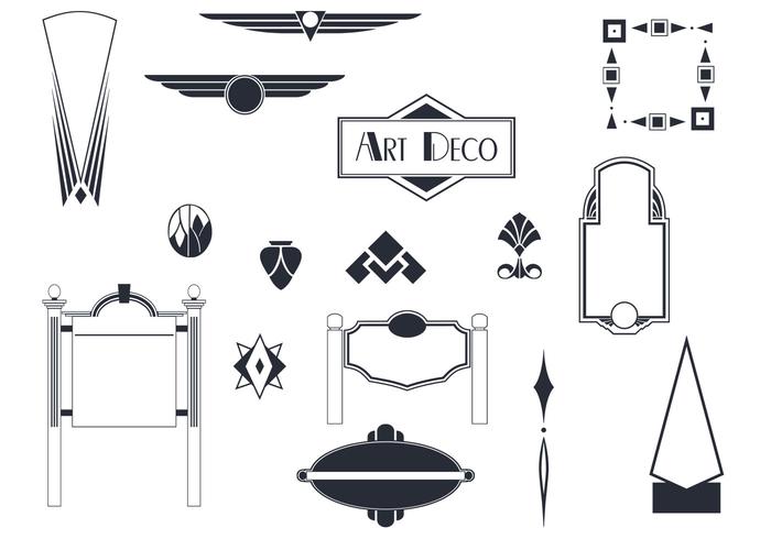 Art Deco signos y adornos vectores