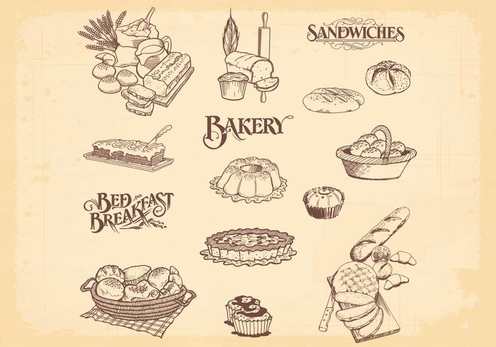 Hand Drawn Bakery Bread Vectors