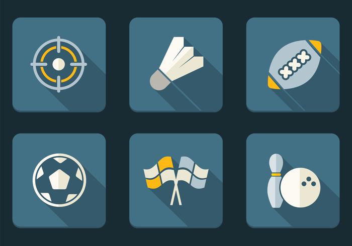 Conjunto de iconos de iconos de deporte plano vector