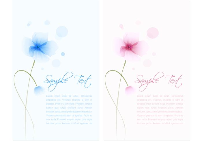 Watercolored Flower Banner Vector Set