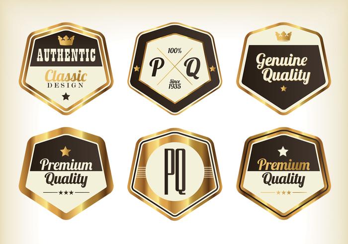 Gold Premium Badge Vectors